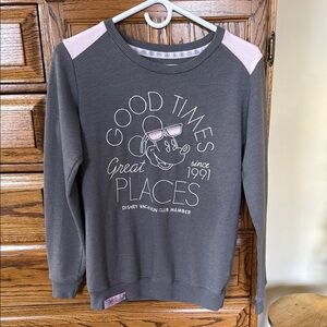 Disney Vacation Club Gray Sweatshirt with Pink Accents